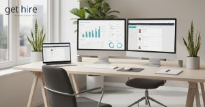 Minimalist arrangement of rugged phone cases, charging cables, and a wireless charger on a clean white background with subtle neon lighting.
